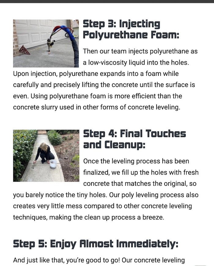 Concrete Lifting Process SEO Case Study