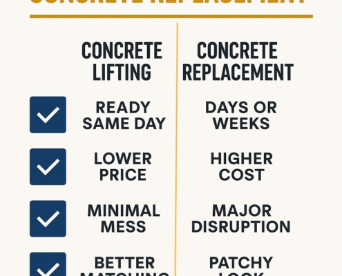 Concrete Lifting vs Replacement Marketing Flyer
