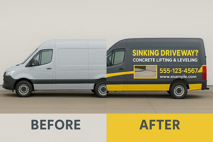 Concrete Lifting Poly Jacking Vehicle Wrap