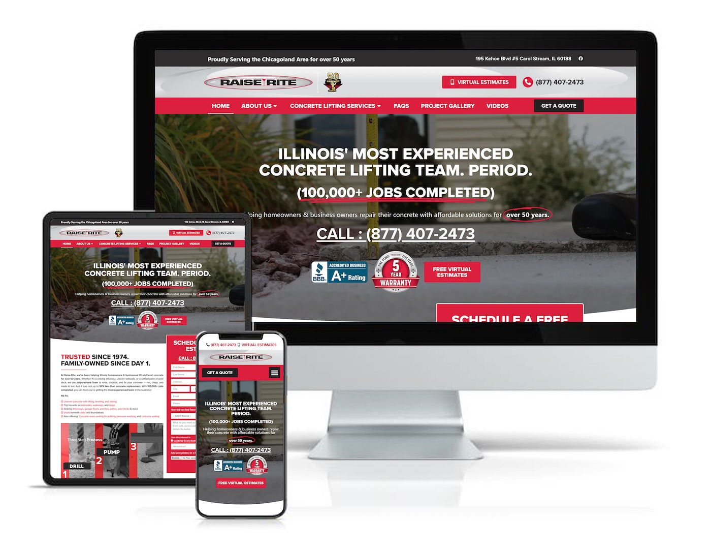 Concrete Lifting & Raising Marketing | Website Design & SEO