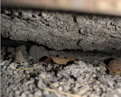 Void under pole barn