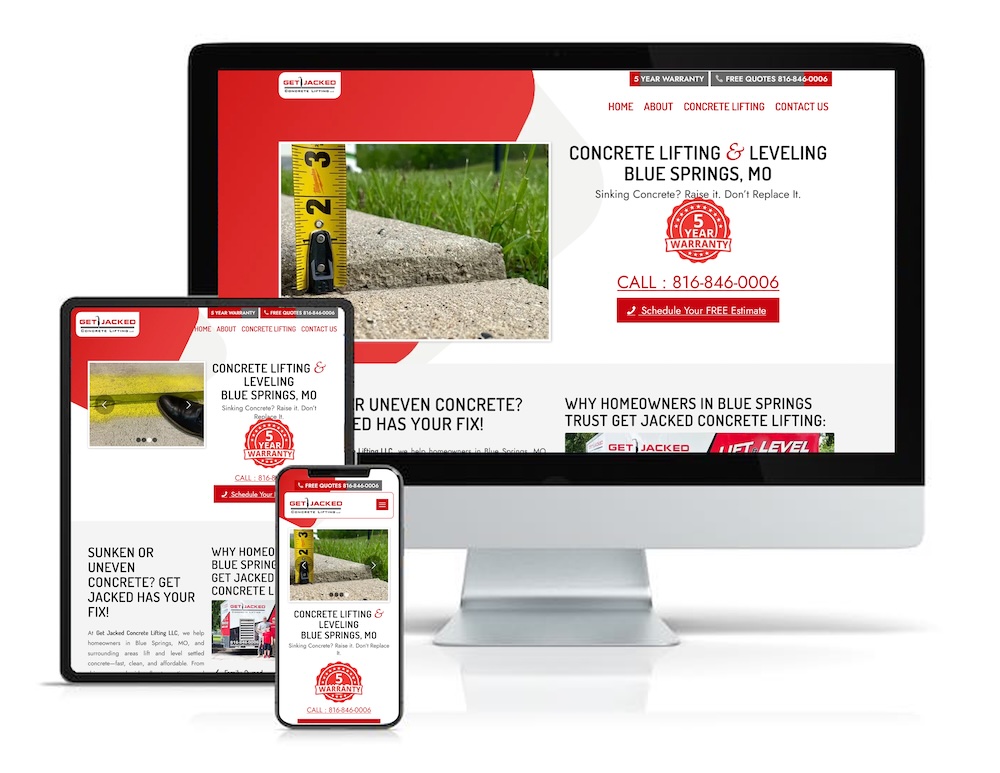 Concrete Lifting 3 Month Web Design Case Study