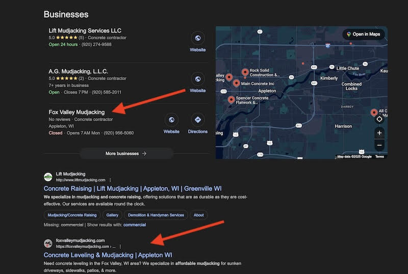 Mudjacking SEO case study