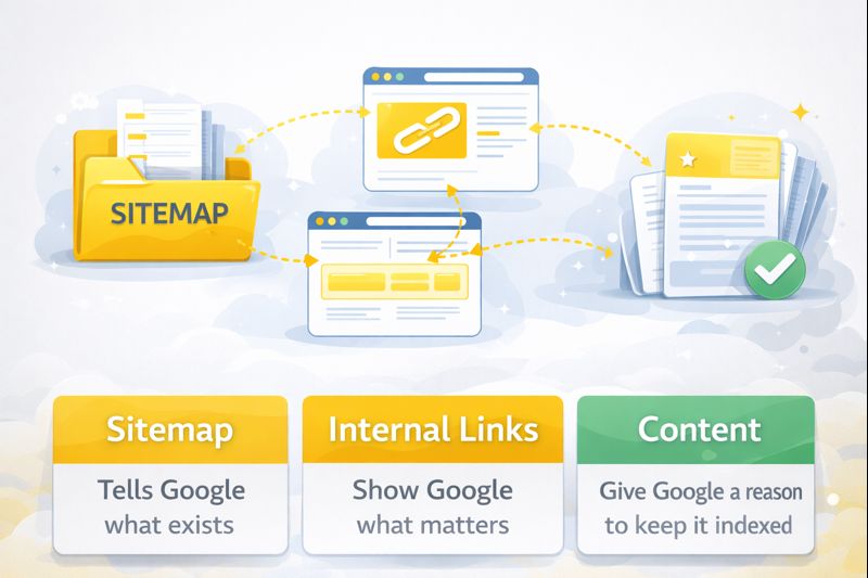 What are sitemaps, crawling, indexing