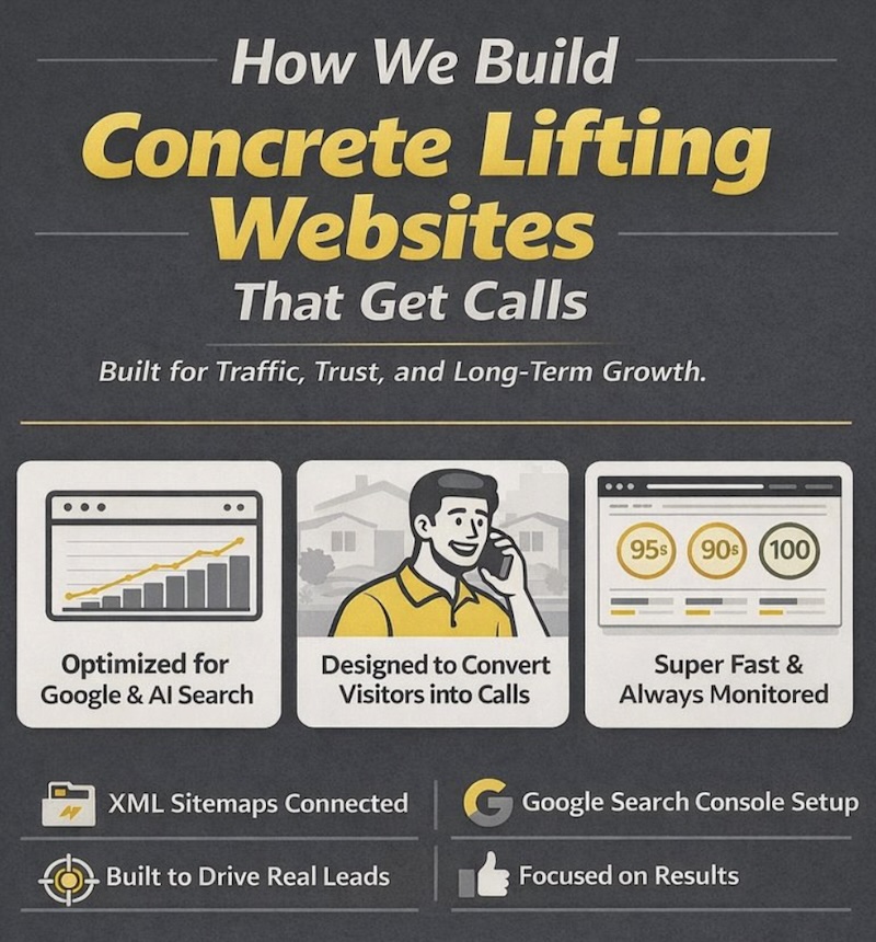 How we build concrete lifting websites