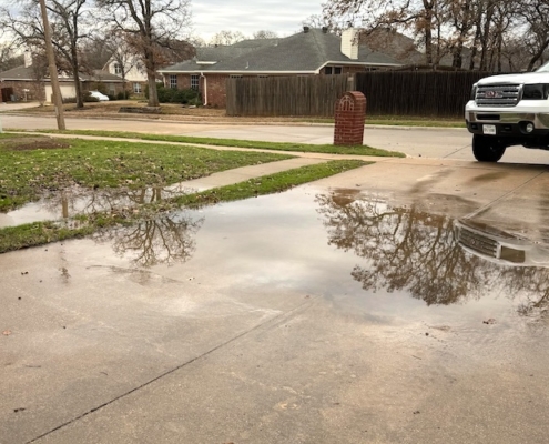 Water pooling driveway