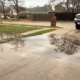 Water pooling driveway