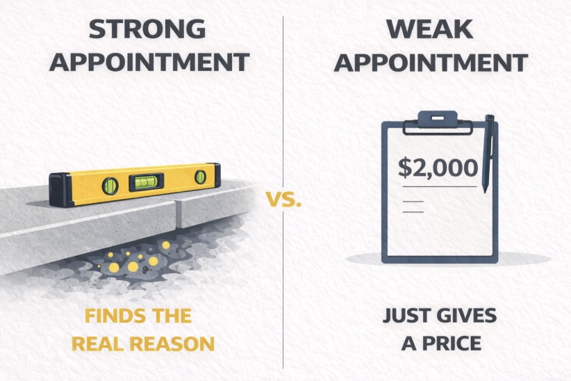 Strong vs Weak Concrete Raising Sales Appointment